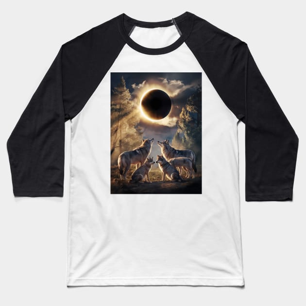 SOLAR ECLIPSE Baseball T-Shirt by likbatonboot